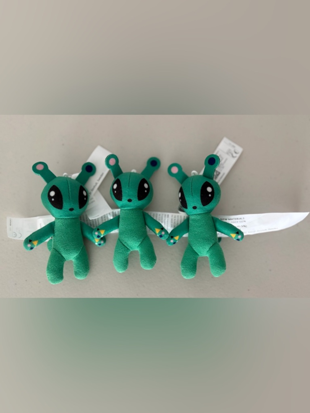 IKEA AFTONSPARV Mini Green Alien Plush (3) Set NWT 4”
